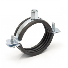 Хомут сантехнический крепежный трубный стальной оцинкованный с резиновой прокладкой Optimal Mupro 53 мм