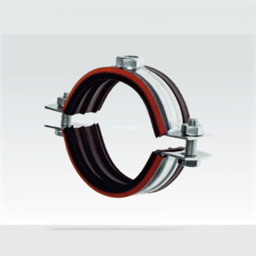 Хомут сантехнический крепежный трубный стальной оцинкованный с резиновой прокладкой 41х32 мм