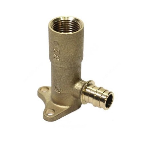 Водорозетка латунная Дн 16-1/2" ВР (ВН) L=83мм с фланцем для PE-X труб РОС в Омске