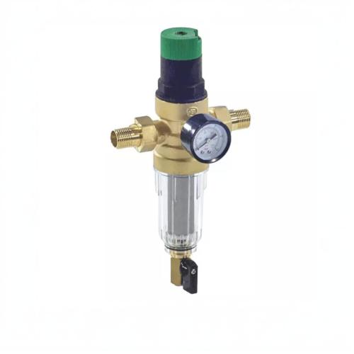 Фильтр сетчатый Т-образный латунный Ду-20 (3/4") Ру-25 НР (НАР) (Т<70°С) с регулятором давления Honeywell FK06 в Омске