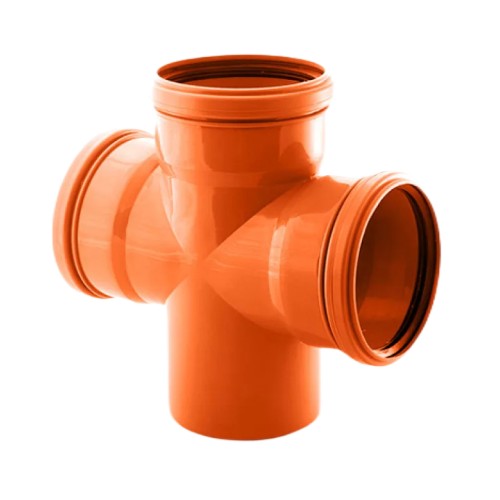 Крестовина PP-B одноплоскостная коричневая Дн 110-110-110 87гр б/нап в/к VALFEX в Омске