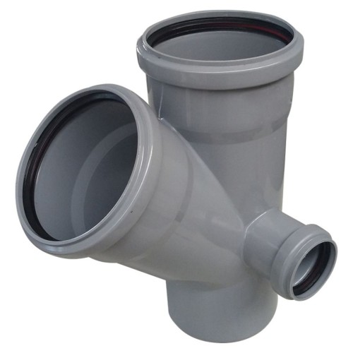 Крестовина PP-H двухплоскостная правая серая Дн 110-110-50 45гр б/нап в/к RTP (РосТурПласт) в Омске