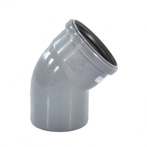 Отвод канализационный PP-H серый Дн 50 30гр б/нап в/к VALFEX в Омске