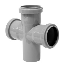 Крестовина PP-H одноплоскостная серая Дн 50-50-50 87гр б/нап в/к RTP (РосТурПласт) 2