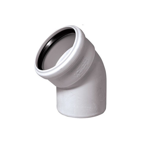 Отвод канализационный PP-M белый Дн 160 45гр бесшумный б/нап в/к RTP (РосТурПласт) в Омске