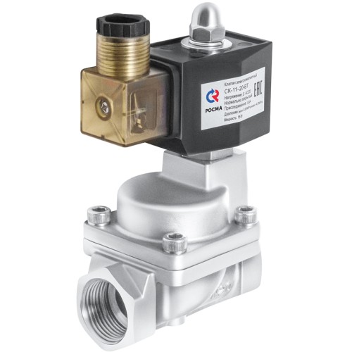 Клапан электромагнитный нержавеющий открытый прямого действия с внутренней резьбой 1,0 МПа 25х98 мм 1" в Омске