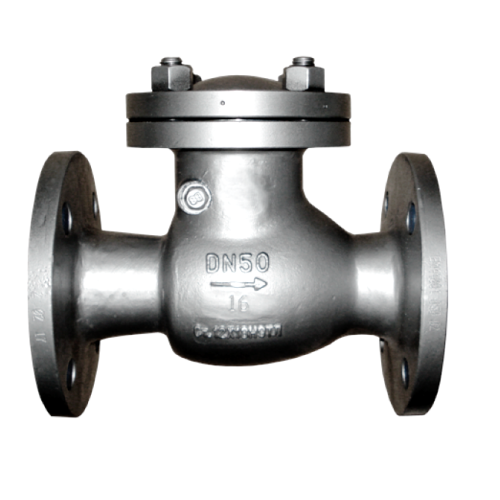 Клапан обратный стальной поворотный фланцевый 1,6 МПа 19с76нж 50х230 мм в Омске