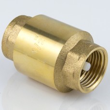 Клапан обратный латунный осевой пружинный с внутренней резьбой 1,6 МПа 15х39 мм