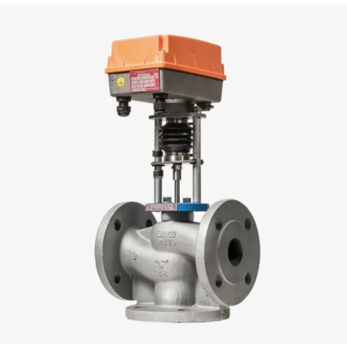 Клапан регулирующий чугуный смесительно-разделительный с электроприводом фланцевый 1,6 МПа TRV-3 Теплосила 50х230 мм в Омске