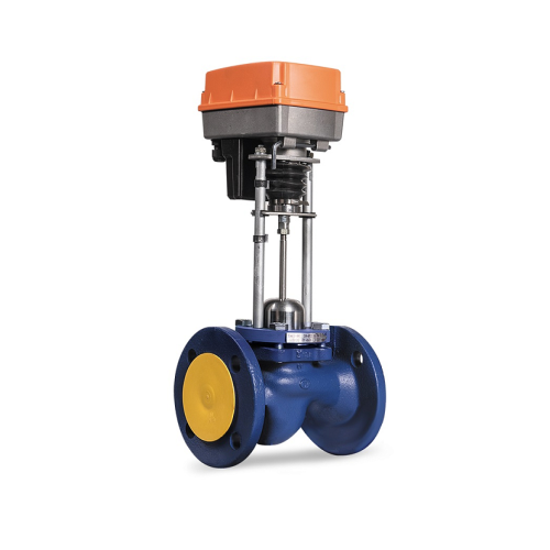 Клапан запорно-регулирующий чугуный односедельный с электроприводом фланцевый 1,6 МПа TRV Теплосила 65х290 мм в Омске