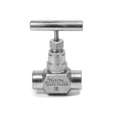 Клапан запорный игольчатый стальной с внутренней резьбой 1,6 МПа 15с54бк1 15 мм 1/2"