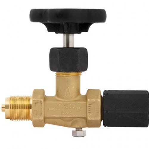 Клапан запорный игольчатый с маховиком стальной с внутренней-наружной резьбой 2,5 МПа ЭКОМЕРА 15 мм 1/2" в Омске