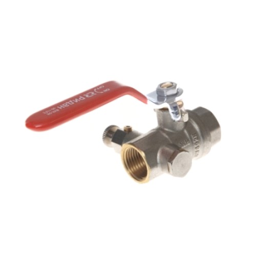 Кран латунный со спускником полнопроходной с ручкой-рычагом ВР (ВН) Ру 40 BVR-DR Ридан 20 мм 3/4" в Омске