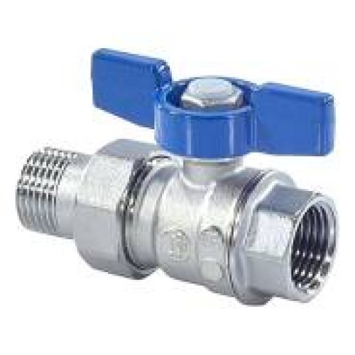 Кран запорный латунный полнопроходной с ручкой-бабочкой ВР-американка Ру 35 R859 Giacomini 15х74 мм 1/2" в Омске