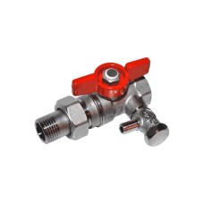 Кран шаровый латунный со спускником стандартнопроходной с ручкой-бабочкой ВР-американка Ру 42 R919S Giacomini 15х87 мм 1/2"