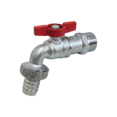 Кран водоразборный латунный стандартнопроходной с ручкой-бабочкой НР-штуцер Ру 10,5 R620 Giacomini 15х82 мм 1/2" в Омске