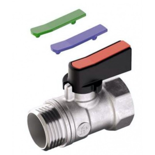 Кран запорный латунный полнопроходной с ручкой-флажком ВР-НР Ру 16 R694 Giacomini 15х46 мм 1/2" в Омске