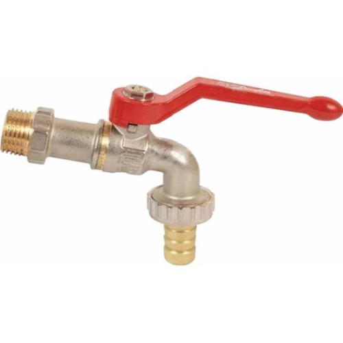 Кран водоразборный латунный стандартнопроходной с ручкой-рычагом НР-штуцер Ру 40 RTP (РосТурПласт) 14 мм 1/2" в Омске