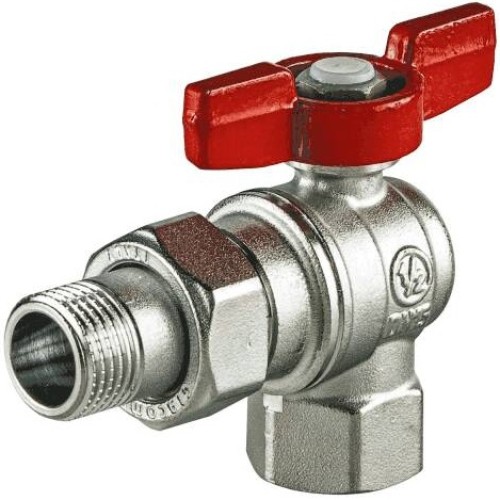 Кран шаровый латунный угловой полнопроходной с ручкой-бабочкой ВР-американка Ру 16 R789 Giacomini 15х79 мм 1/2" в Омске