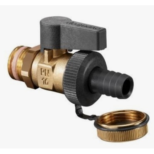 Кран запорный латунный полнопроходной с ручкой-рычагом НР-штуцер Ру 16 Optiflex KFE Oventrop 15 мм 1/2" в Омске