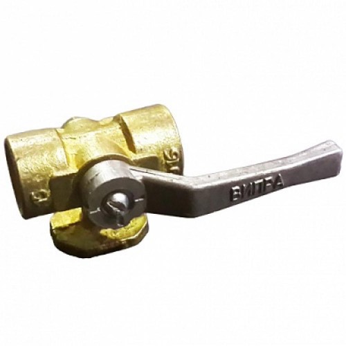 Кран латунный трехходовой стандартнопроходной для манометра с фланцем и ручкой ВР-НР Ру 16 Giacomini 15 мм 1/2" в Омске