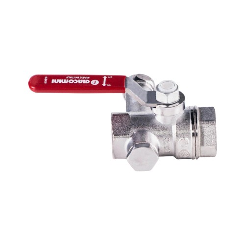 Кран шаровый латунный со спускником стандартнопроходной с ручкой-рычагом ВР (ВН) Ру 42 R250DS Giacomini 15х59 мм 1/2" в Омске