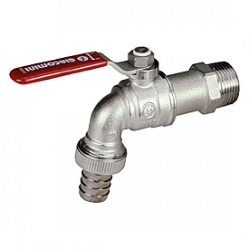 Кран водоразборный латунный стандартнопроходной с ручкой-рычагом НР-штуцер Ру 10,5 R621 Giacomini 15х82 мм 1/2" в Омске