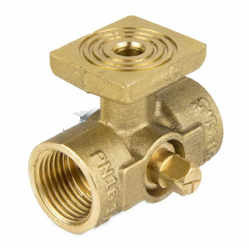 Кран латунный трехходовой стандартнопроходной для манометра с фланцем без ручки ВР (ВН) Ру 16 Aquasfera 1061 Aquasfera 15 мм 1/2" в Омске