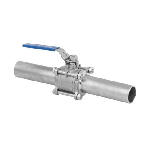 Кран запорный трехсоставной нержавеющий под приварку полнопроходной ручка-рычаг Ру 63 Benarmo 15 мм в Омске