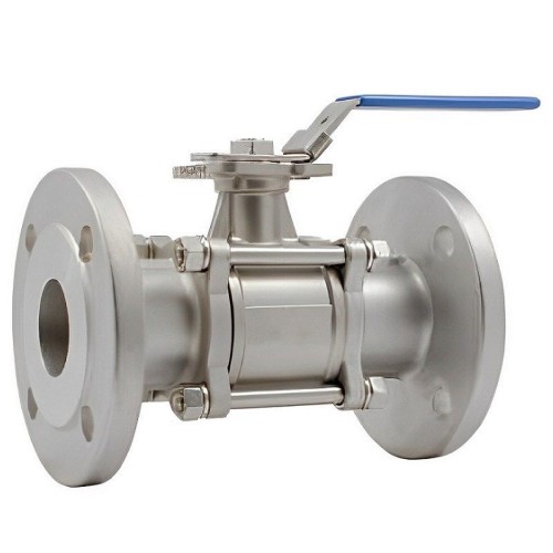 Кран трехдетальный нержавеющий фланцевый полнопроходной ручка-рычаг Ру 40 AISI 316 BS6260 Tecofi 15 мм в Омске