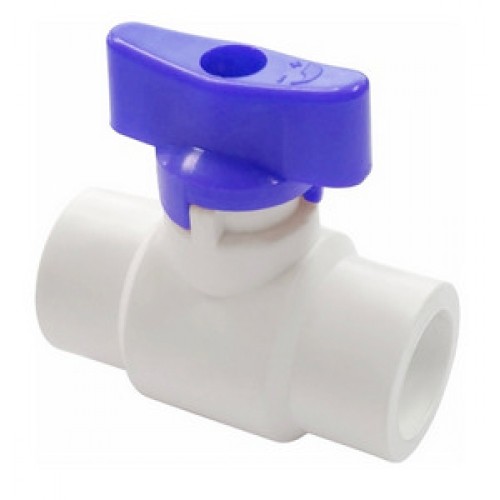 Кран полипропиленовый PP-R запорный прямой стандартнопроходной с внутренней пайкой белый ручка-бабочка Ру 25 VALFEX 20 мм ГОСТ 32415-2013 в Омске