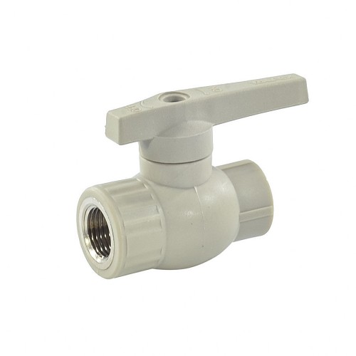 Кран полипропиленовый PP-R запорный прямой полнопроходной с внутренней пайкой белый ручка-рычаг Ру 25 Prime Pro Aqua 25 мм ГОСТ 32415-2013 в Омске