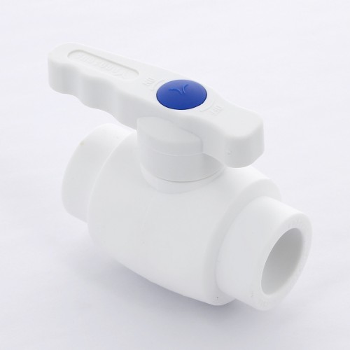 Кран полипропиленовый PP-R запорный прямой стандартнопроходной с внутренней пайкой белый ручка-рычаг Ру 25 VALFEX 32 мм ГОСТ 32415-2013 в Омске