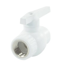 Кран полипропиленовый PP-R запорный прямой полнопроходной ВР (ВН) ручка-рычаг Ру 25 RTP (РосТурПласт) 20 мм 1/2" ГОСТ 32415-2013