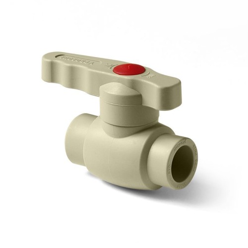 Кран полипропиленовый PP-R запорный прямой стандартнопроходной с внутренней пайкой серый ручка-рычаг Ру 10 Wavin Ekoplastik 16 мм ГОСТ 32415-2013 в Омске