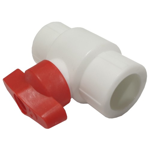 Кран полипропиленовый PP-R запорный прямой стандартнопроходной с внутренней пайкой ручка-бабочка Ру 25 RTP (РосТурПласт) 20 мм ГОСТ 32415-2013 в Омске