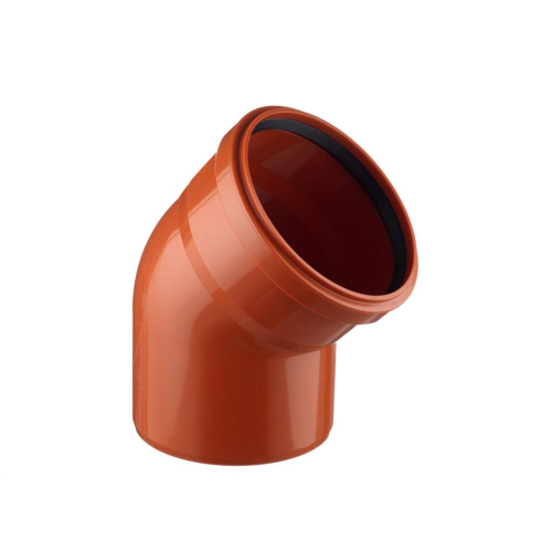 Отвод НПВХ (ПВХ) с раструбом Дн 500 45гр коричневый безнапорный в/к Ostendorf KGB в Омске