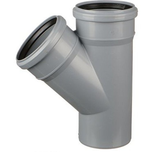 Тройник НПВХ (ПВХ) с раструбом серый Дн 110-50 45гр безнапорный в/к ТУ 6-49-33-92 Хемкор в Омске