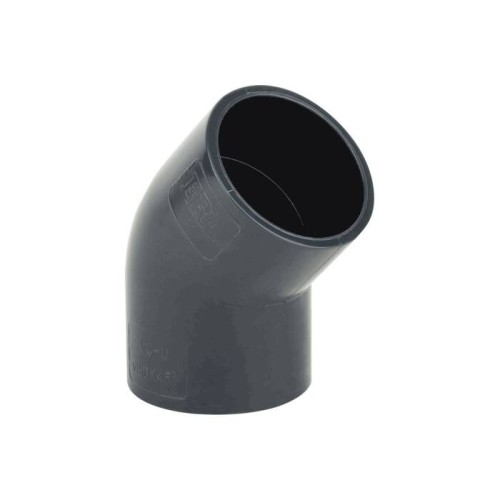 Отвод ПВХ клеевой Дн 110 45гр Ру-16 серый напорный Aquaviva в Омске