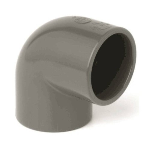 Отвод ПВХ клеевой Дн 63 90гр Ру-16 серый напорный Aquaviva в Омске