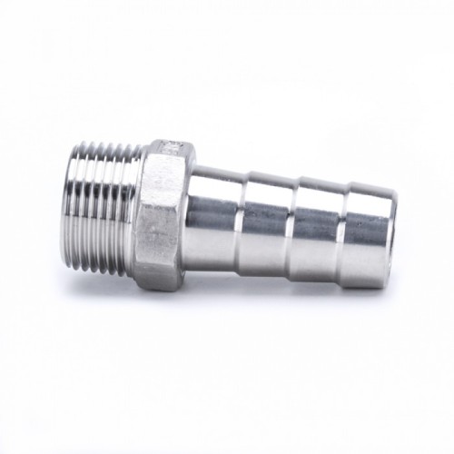 Штуцер нержавеющий под шланг елочка НР Ру 16 AISI 304 15 мм 3/4"