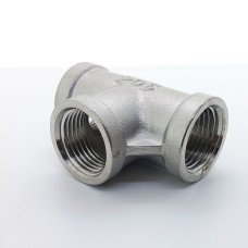 Тройник нержавеющий муфтовый резьбовой соединительный ВР (ВН) Ру 16 AISI 304 100 мм 4"