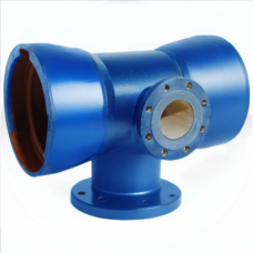 Тройник с пожарной подставкой раструб-фланец ППТРФ ВЧШГ с ЦПП Ду 400-400