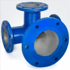 Тройник с пожарной подставкой фланцевый ППТФ Ду 500-500 (L=1000-500) ВЧШГ с ЦПП цинк+AL ГОСТ ISO 2531-2012