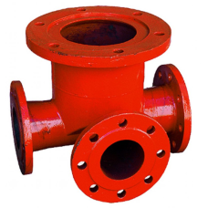 Тройник с пожарной подставкой фланцевый ППТФ стальной Ду 200-100 Ру-10 КЗПО