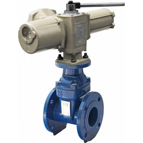 Задвижка чугунная с электроприводом ГЗ 380В и выдвижным шпинделем 30ч906бр 150х280 мм в Омске