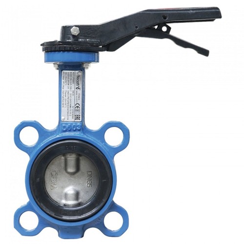 Затвор ручной с чугунным диском и рукояткой межфланцевый 1,6 МПа EPDM ЗПФ GG25 ЛАЗ 125х54 мм в Омске