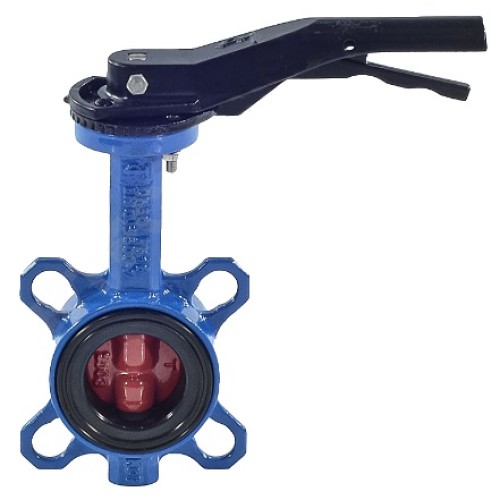Затвор ручной с чугунным диском и рукояткой межфланцевый 1,6 МПа EPDM VPI4448 GGG50 Tecofi 250х67,5 мм в Омске